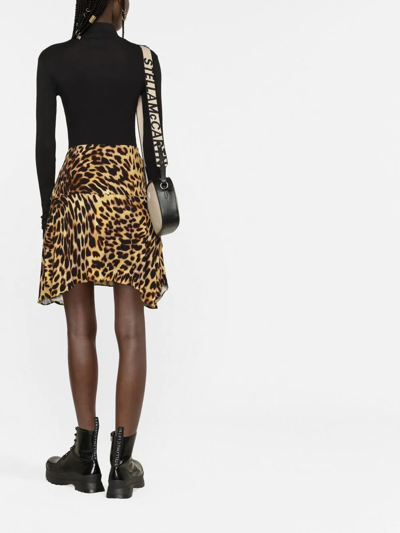Shop Stella Mccartney Leopard-print Mini Skirt In Brown