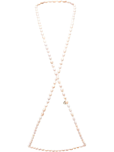 Shop Parlor Pearl-embellished Body Jewellery In Neutrals