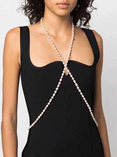 Shop Parlor Pearl-embellished Body Jewellery In Neutrals