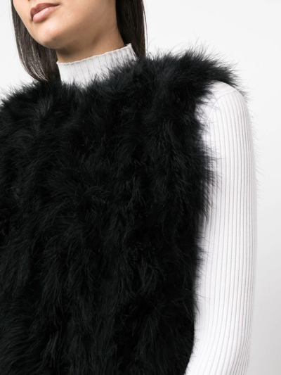 Yves Salomon Silk Feathered-finish Waistcoat In Black