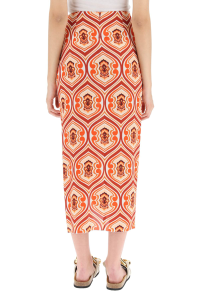 Shop Etro Graphic Printed Sorong Skirt In Orange (orange)