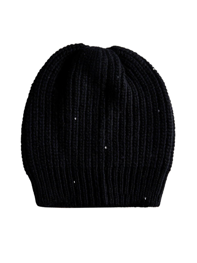 Shop Brunello Cucinelli Ribbed Knit Beanie In Black
