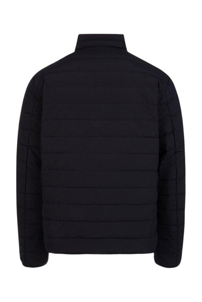 Shop Emporio Armani High Neck Padded Jacket In Blu