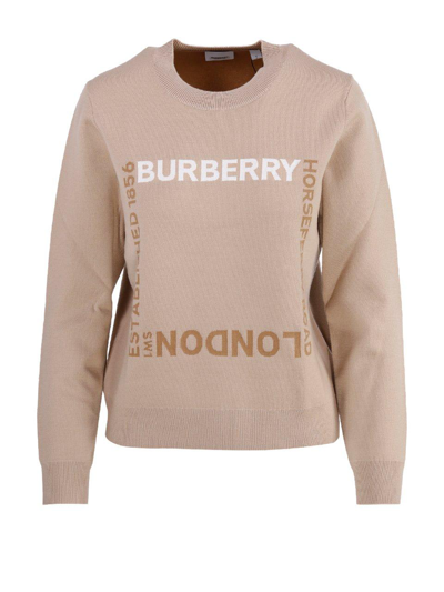 Shop Burberry Logo-embroidered Crewneck Sweater