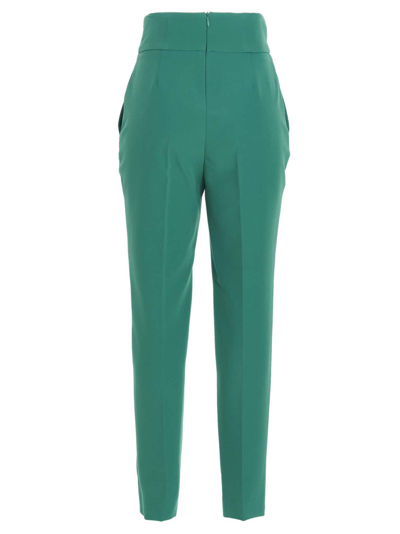 Shop Liu •jo Cropped Trousers In Verde