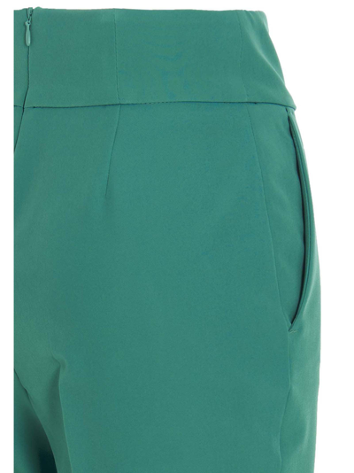 Shop Liu •jo Cropped Trousers In Verde