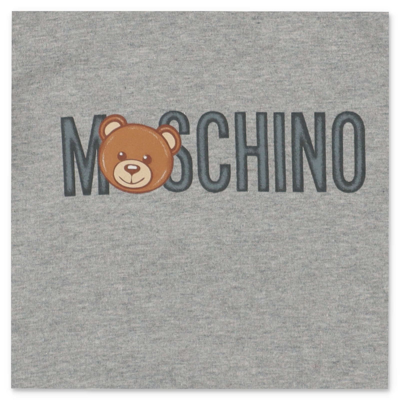 Shop Moschino Felpa Grigio Melange In Cotone