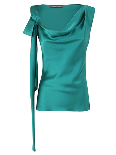 Shop Alberta Ferretti Bow-detailed Sleeveless Top In Verde