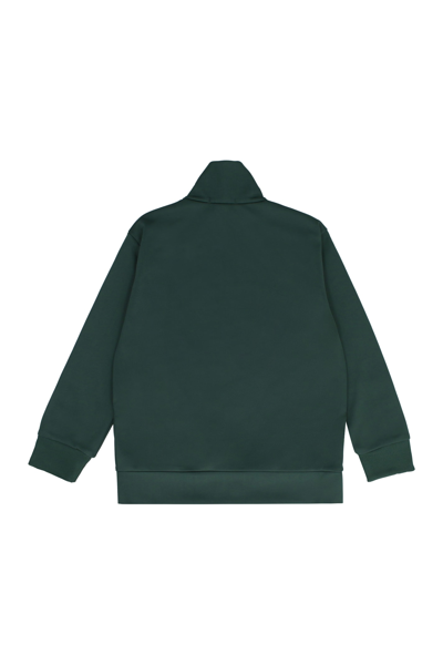 Shop Golden Goose Techno Fabric Full-zip Sweatshirt In Bright Green/ White