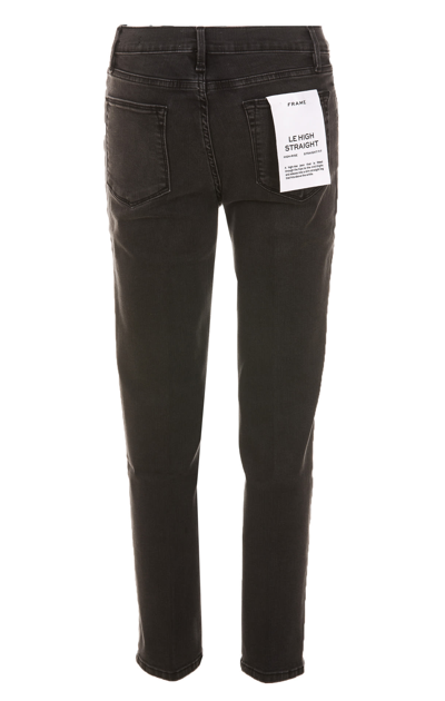 Shop Frame Le High Straight Jeans In Black