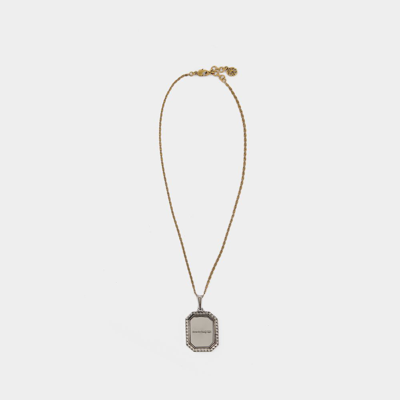 Shop Alexander Mcqueen Brass Plate Med Cameo Necklace In Multicolor