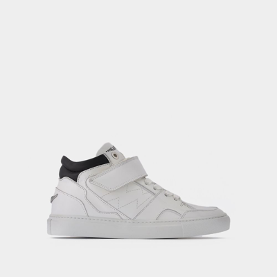 Shop Zadig & Voltaire Zv1747 Mid Sneakers -  - White - Leather