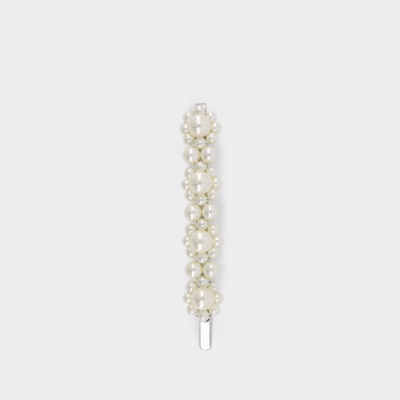 Shop Simone Rocha Medium Flower Hair Clips -  - Pearl - White