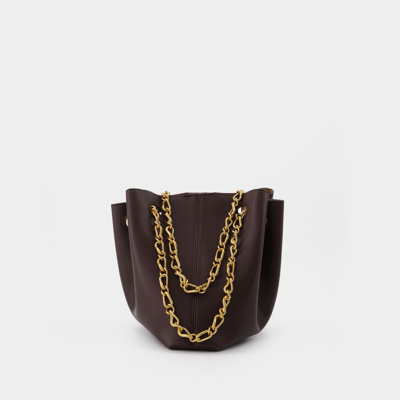 Shop Nanushka The Gather Bucket Bag In Brown