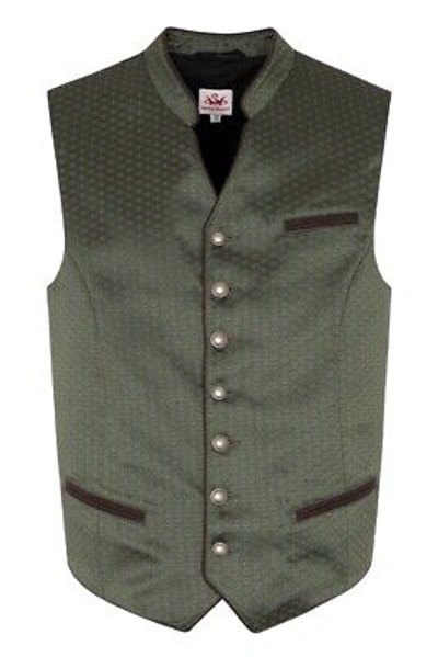 Pre-owned Spieth &amp; Wensky Spieth & Wensky Trachtenweste Herren Gilet Pegasus Rosmarin Jacquard 44-62