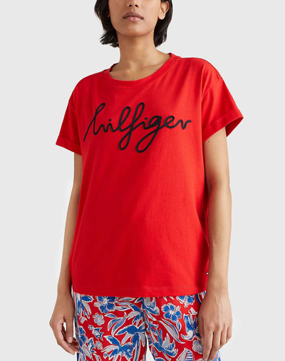 Tommy Hilfiger T-shirt Donna Ww0ww35348 Sne In Red | ModeSens