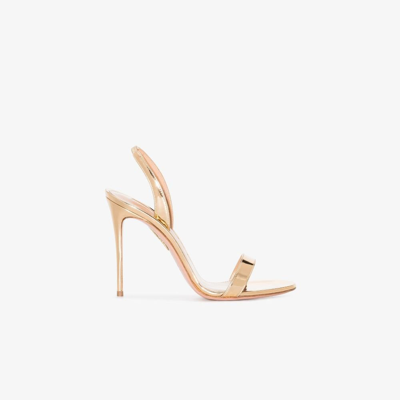 Shop Aquazzura Gold So Nude 105 Leather Sandals