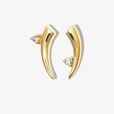 Shop Adina Reyter 14k Yellow Gold Thorn Diamond Stud Earrings