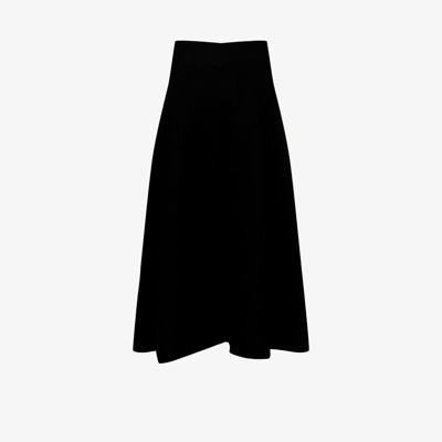 Shop Jil Sander Black Wool Maxi Skirt
