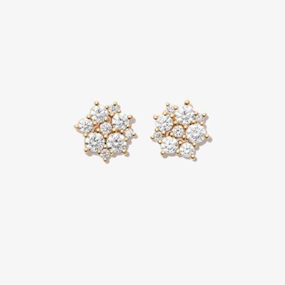 Sydney Evan 14kt Yellow Gold Cocktail Disc Diamond Stud Earrings In Gold