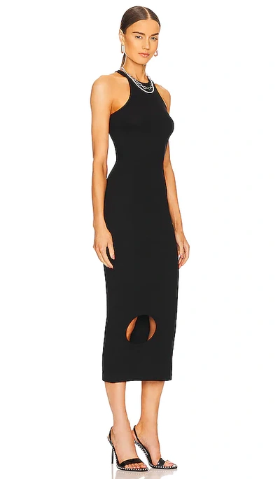 Shop Off-white Meteor Ribbed Rowing Dress In Black