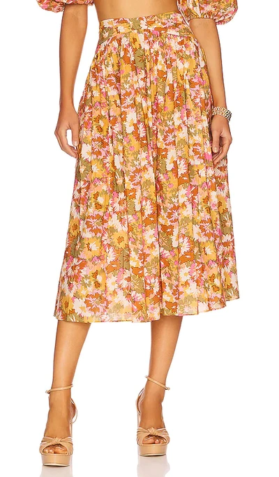 Shop Zimmermann Twist Waist Skirt In Orange