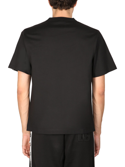 Shop Dolce & Gabbana T-shirt With Dg Logo Bands In Nero