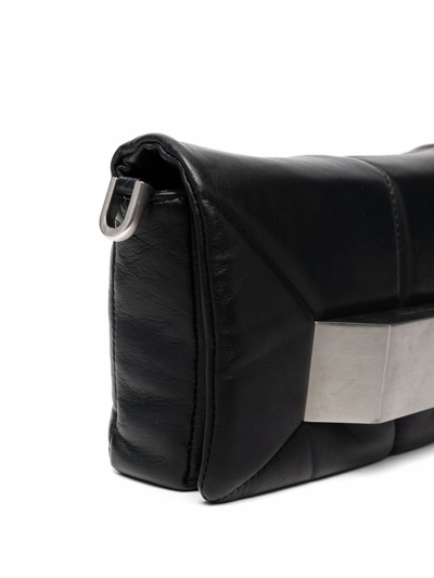 Shop Rick Owens Griffin Leather Messenger Bag In Black