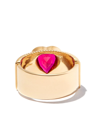 Shop Kamushki 18kt Yellow Gold Chunky Heart Quartz Ring