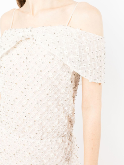 Saiid Kobeisy Beaded Lace Maxi Dress In White