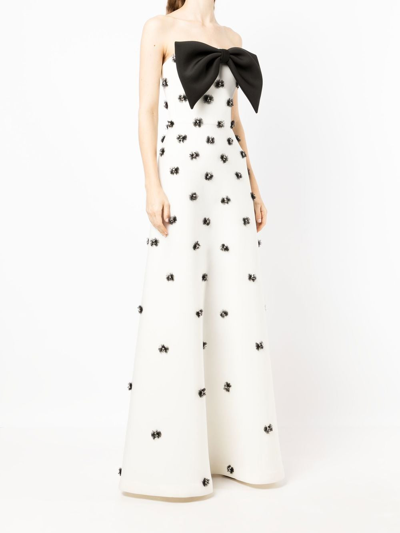 Saiid Kobeisy Beaded Evening Dress In White