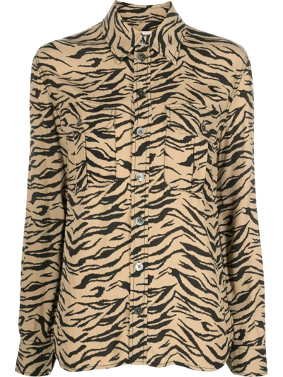 Shop Zadig & Voltaire Tiger-print Blouse In 褐色