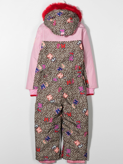 Shop The Marc Jacobs Animal-print Panelled Snowsuit In Neutrals