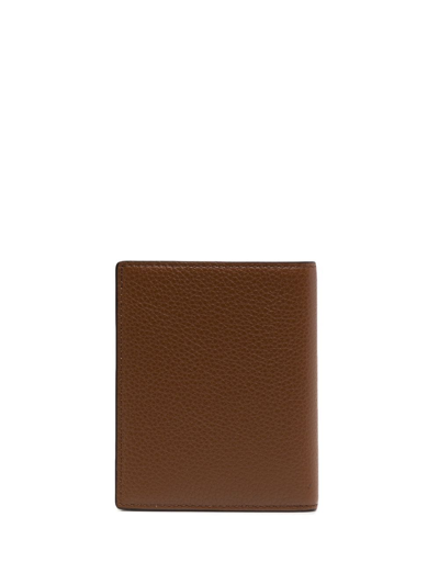 Shop Mulberry Logo-detail Leather Wallet In Brown