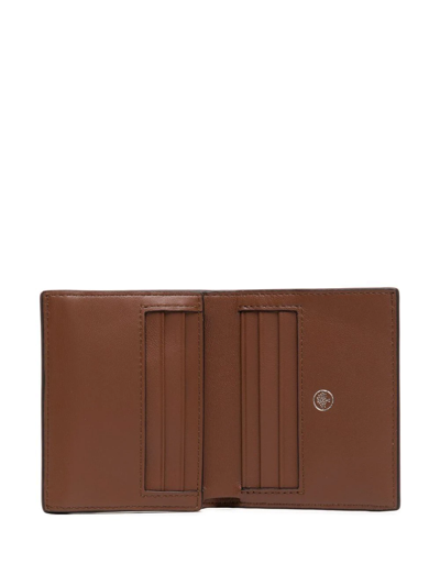 Shop Mulberry Logo-detail Leather Wallet In Brown