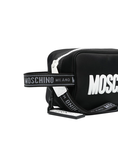 Shop Moschino Logo-print Wash Bag In 黑色