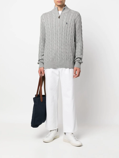 Polo Ralph Lauren Pullover Zip In Gray