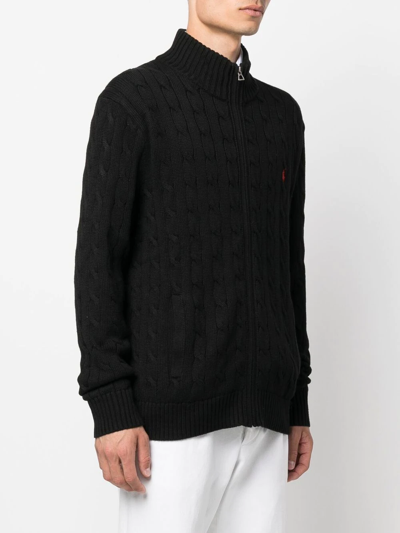Polo Ralph Lauren Ralph Lauren Huntsman Blue Cotton Cable-knit Sweater In 黑色