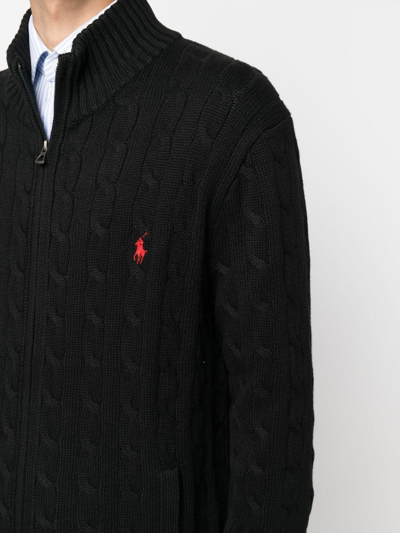 Polo Ralph Lauren Ralph Lauren Huntsman Blue Cotton Cable-knit Sweater In 黑色