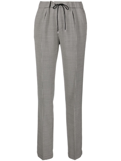 Shop Ralph Lauren Purple Label Checked Pleat-detail Tailored Trousers In 黑色