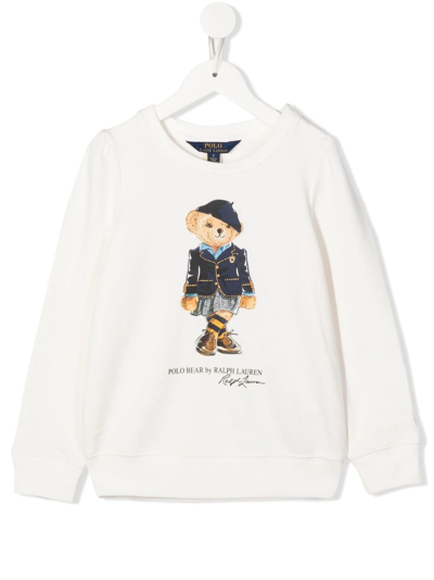 Shop Ralph Lauren Polo Bear Crew-neck Sweatshirt In 白色