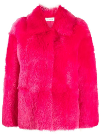 Shop P.a.r.o.s.h Sheepskin Shearling Short Jacket In Pink
