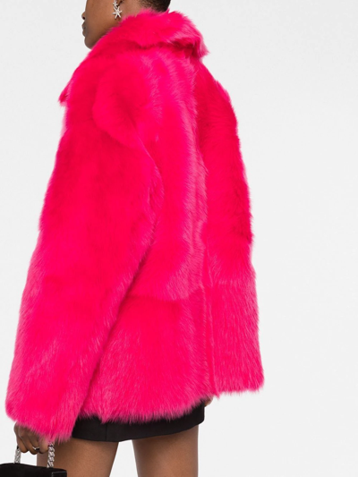 Shop P.a.r.o.s.h Sheepskin Shearling Short Jacket In Pink