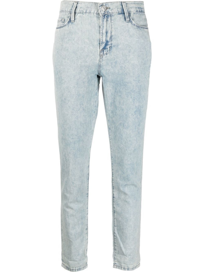 Shop Frame Distressed-effect Denim Jeans In 蓝色