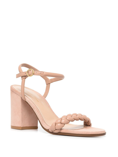Shop Gianvito Rossi Cruz 85mm Braided Sandals In Pink