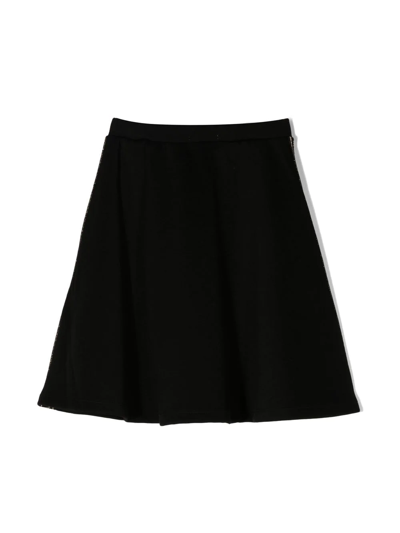 Shop Michael Kors A-line Logo-print Skirt In 黑色