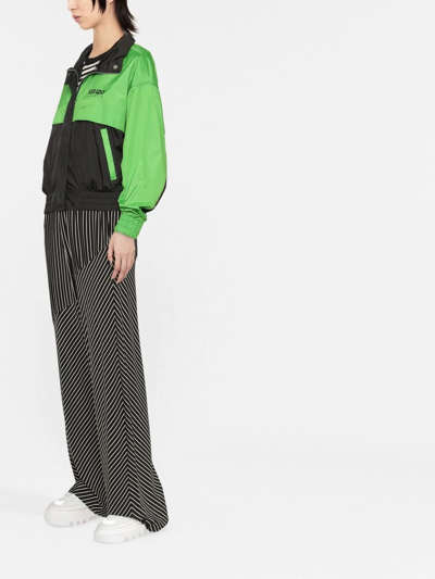 Kenzo Logo-print Colour-block Shell Jacket In 黑色
