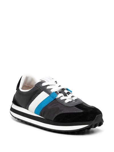 Ferragamo Side-stripe Low-top Sneakers In Grey