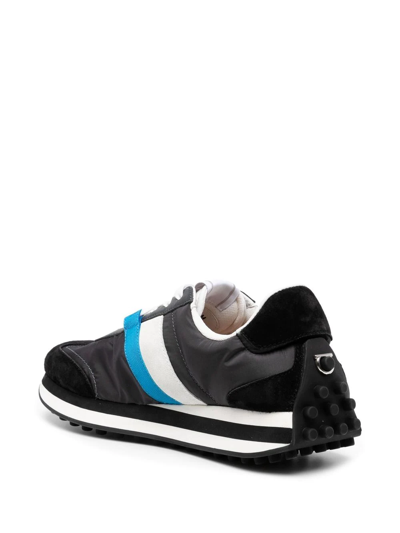 Ferragamo Side-stripe Low-top Sneakers In Grey