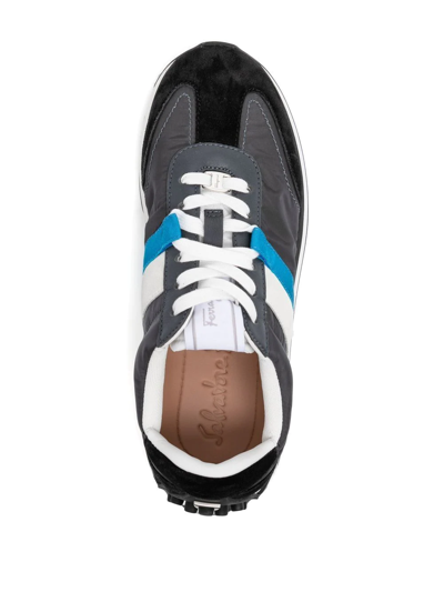 Ferragamo Side-stripe Low-top Sneakers In Grey